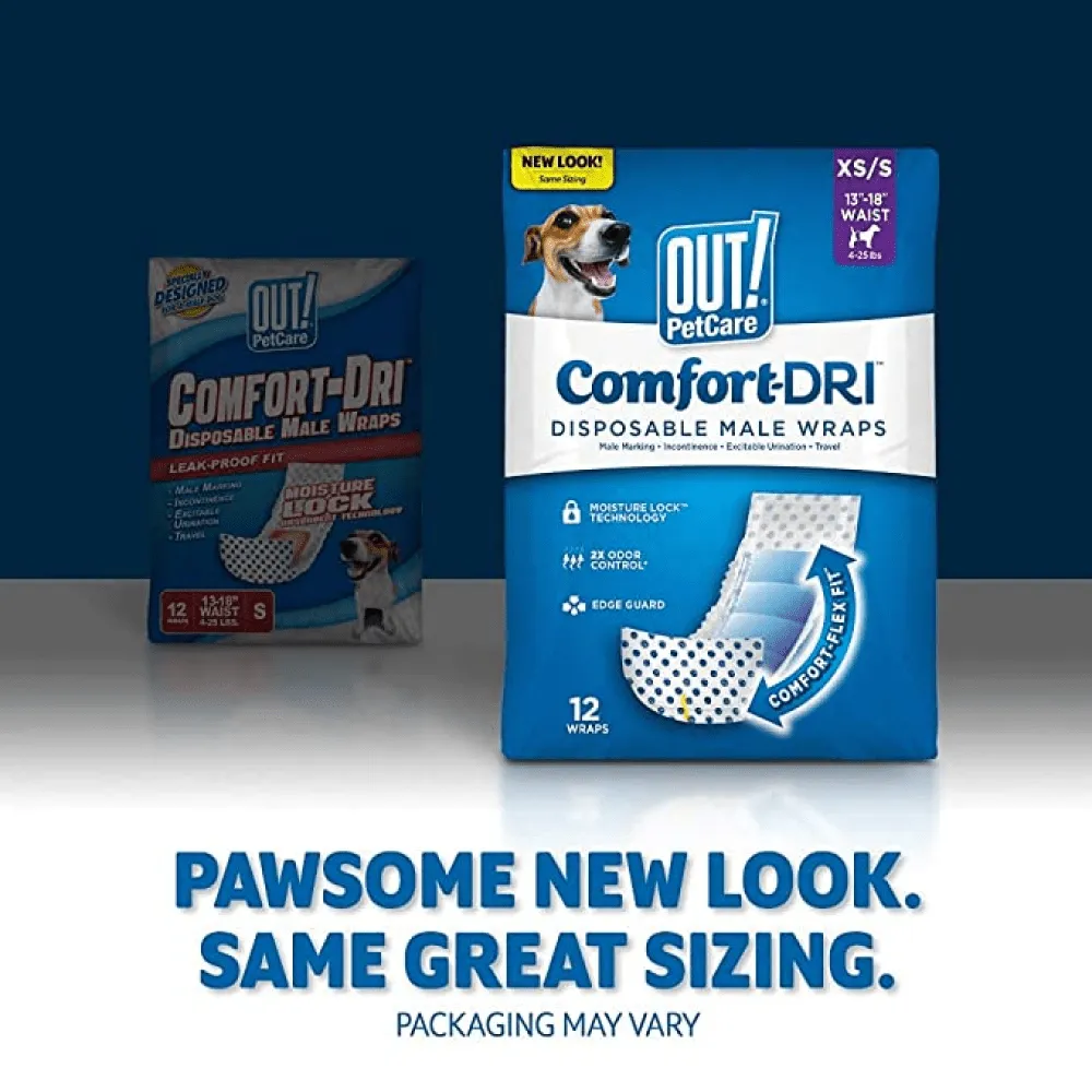OUT! Disposable Diapers for Male Dog (33x46cm)