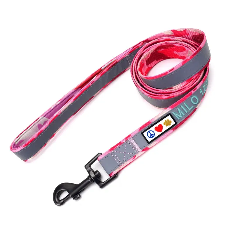 Personalized Reflective Padded Leash 6-Ft