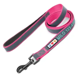 Personalized Reflective Padded Leash 6-Ft
