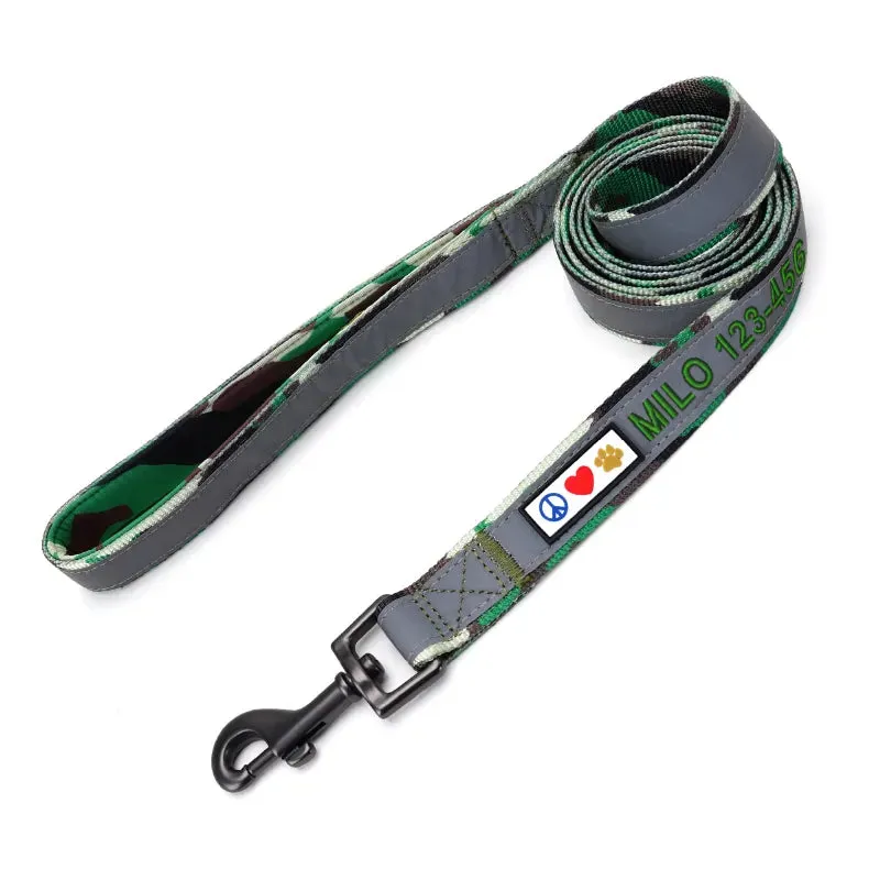 Personalized Reflective Padded Leash 6-Ft
