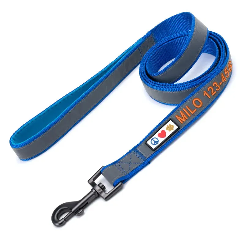 Personalized Reflective Padded Leash 6-Ft