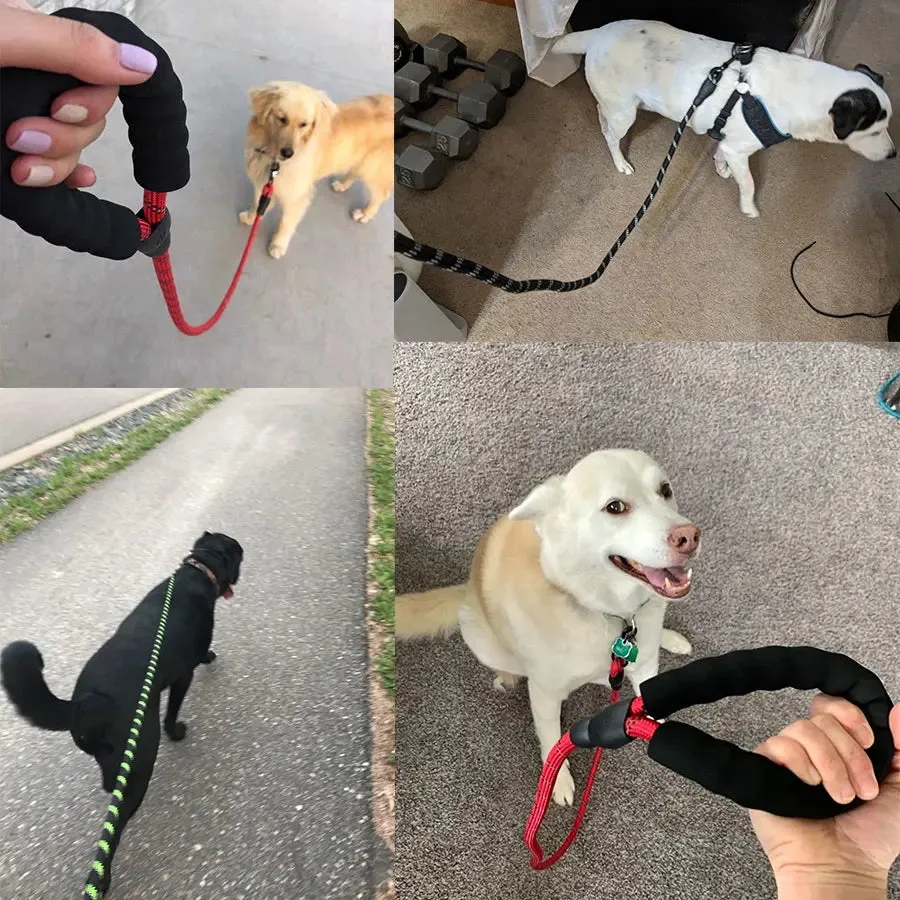Reflective Strong Dog Leash 1.5M Long - Heavy Duty Nylon Rope Leash with Padded Handle for Comfortable Training and Walking