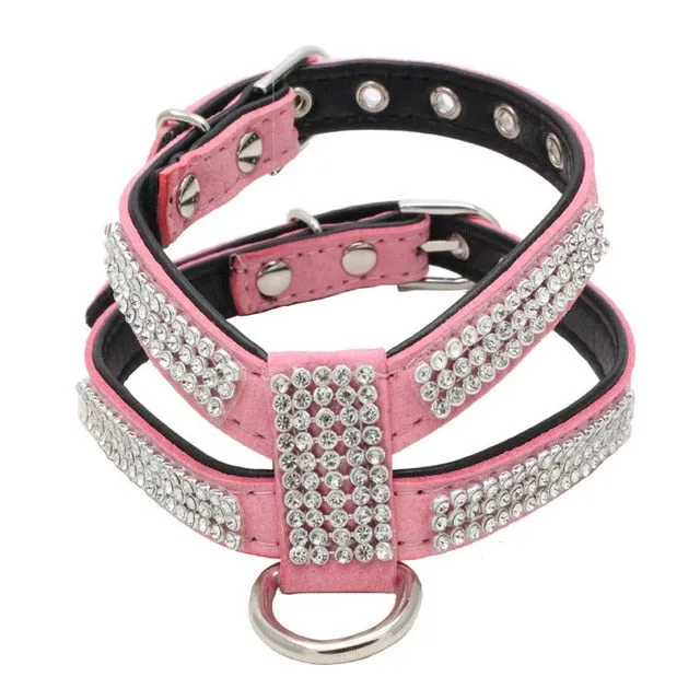 Rhinestone Adjustable Dog Harness