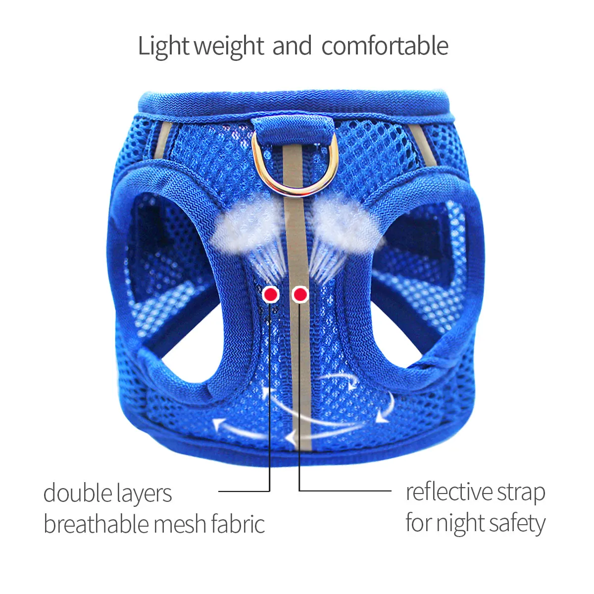Soft Mesh Pet Vest Harness No Pull Adjustable Breathable