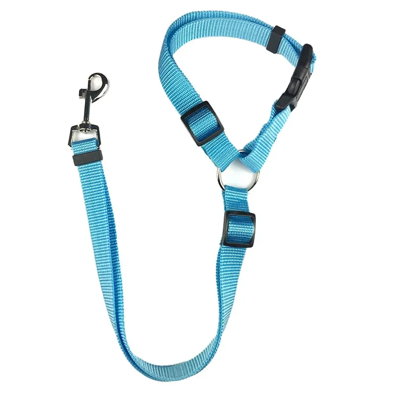 Solid Color Two-in-one Pet Car Seat Belt Adjustable Dogs Harness