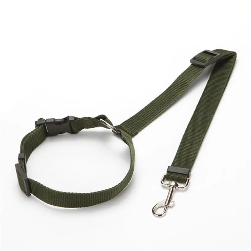 Solid Color Two-in-one Pet Car Seat Belt Adjustable Dogs Harness