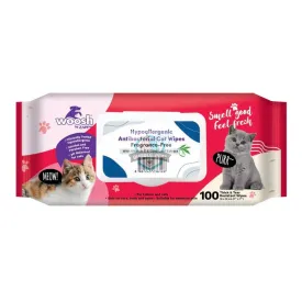 Woosh Antibacterial Cat Wipes - Hypoallergenic